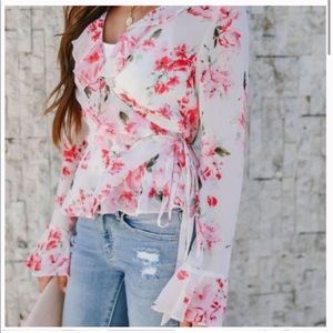 NWOT Feminine Floral Ruffle Blouse from VICI